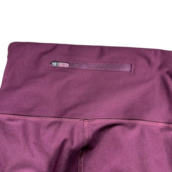 LULULEMON Zoned in Burgundy Cut Out Leggings Women's Size 4 Workout Gym - Picture 7 of 9